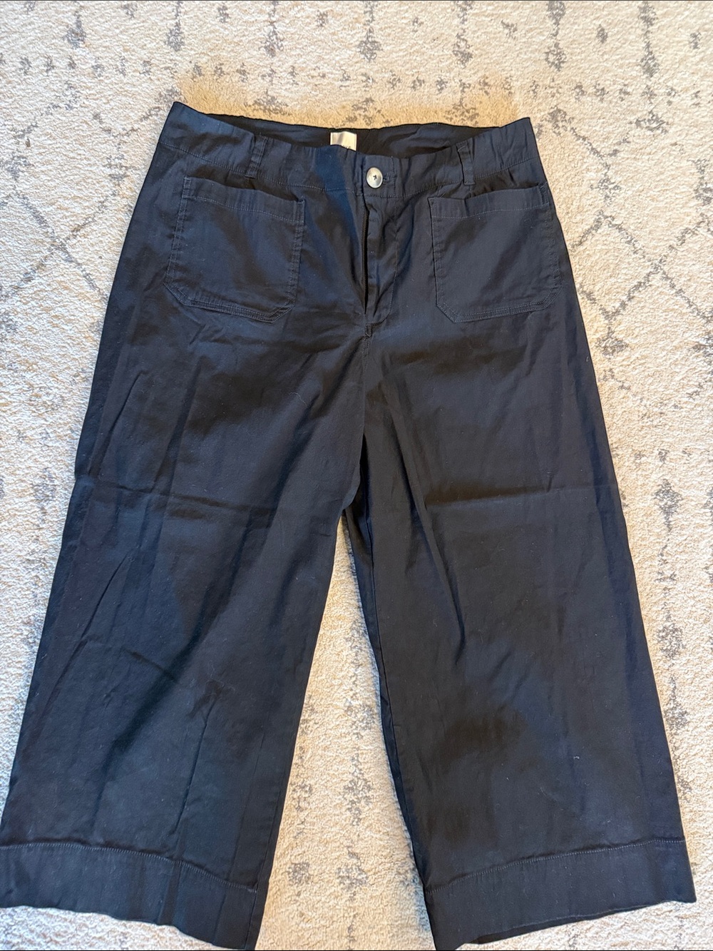 Black Colette Cropped Wide-Leg Crop Pants